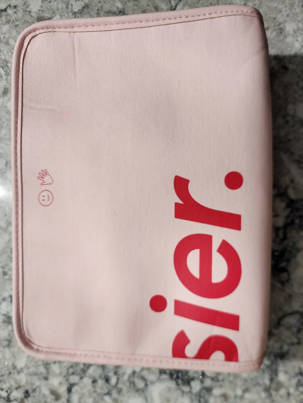 Glossier Light Pink Beauty Bag With Snap In Removeable Liner